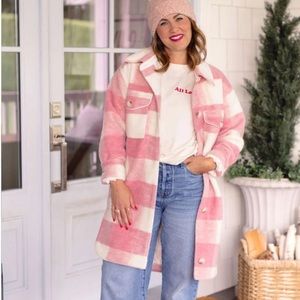Joe Fresh x Jillian Harris 2022 collab pink plaid shacket